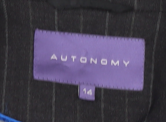 Autonomy Women's Black Pinstripe Suit Jacket Size 14