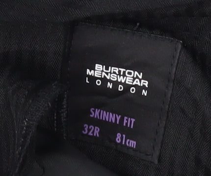 Mens UK Size 32R Burton Menswear London Skinny Fit Blue Trousers
