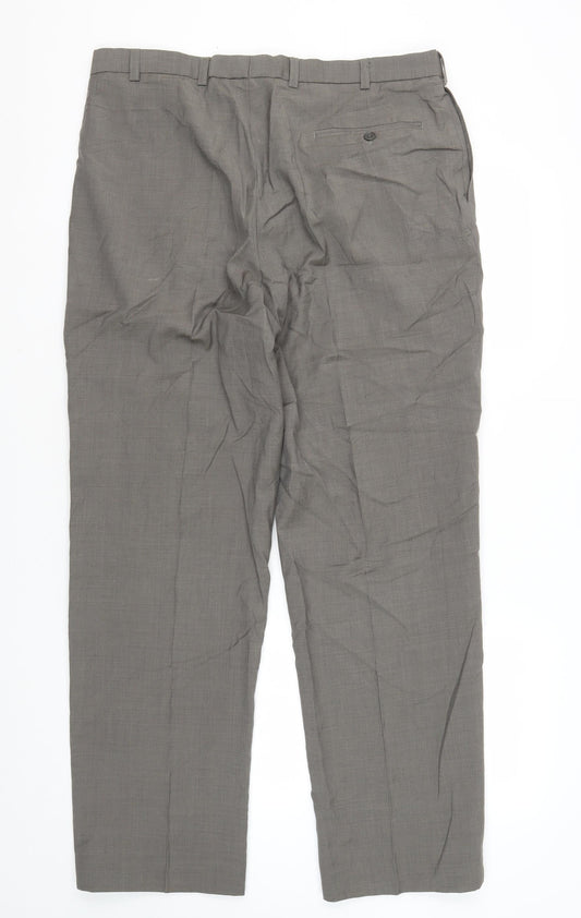 Marks and Spencer Men's Brown Wool Trousers Size 28