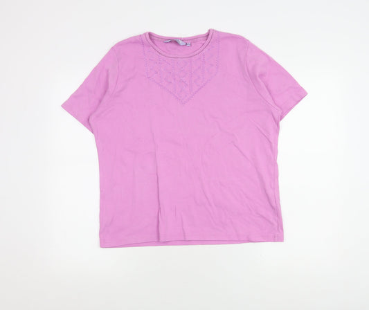 Womens UK Size L Honor Millburn Pink Basic T-Shirt