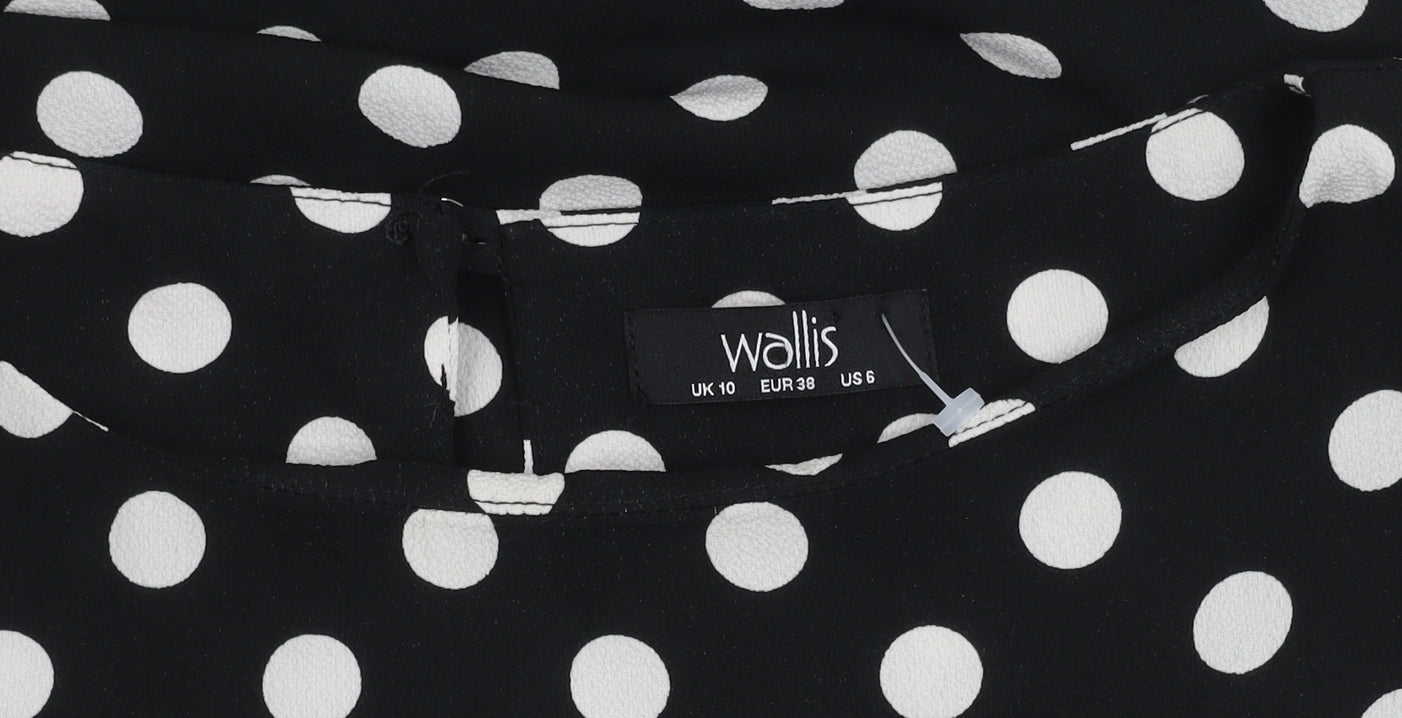 Womens UK Size 10 Wallis Black Basic Blouse