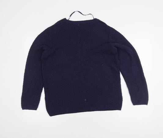 Damart Women's Blue Cable-Knit Cotton Jumper, Size 10