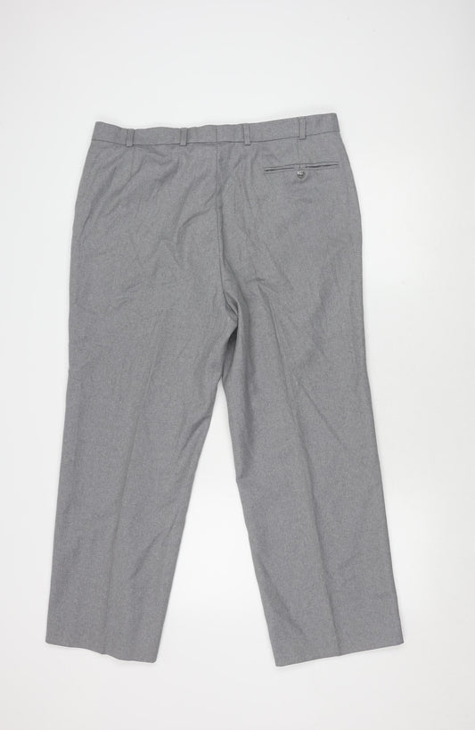 St Michael Men's Grey Trousers, Size S - Polyester Wool