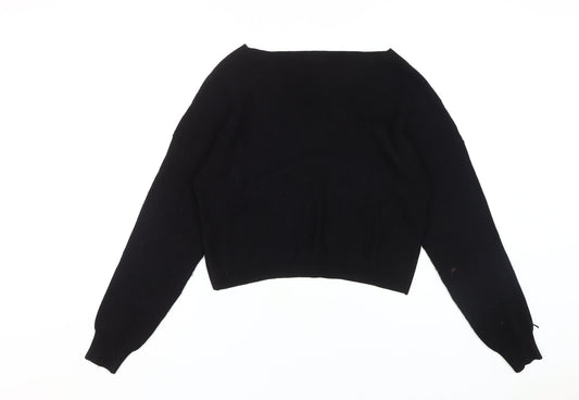 Womens UK Size L Zara Black Wrap Jumper