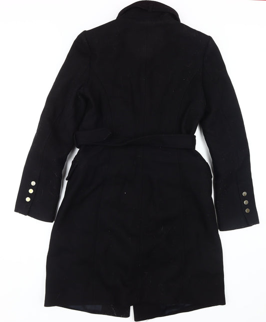 Womens UK Size M Zara Black Overcoat