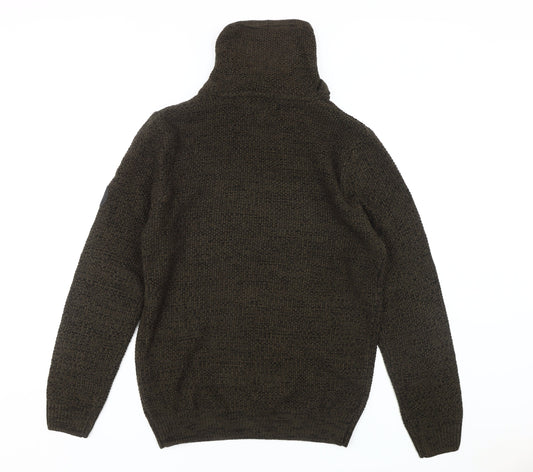 Firetrap Men's Green High Neck Pullover Jumper L