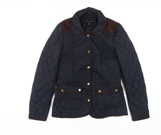 Womens UK Size 10 Dorothy Perkins Blue Quilted Coat