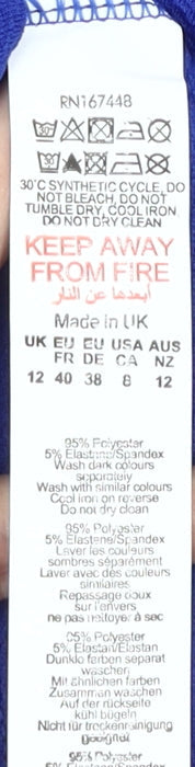 Brand and care label for boohoo Women's Blue Blazer UK, size 12, Long Sleeve