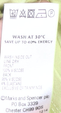 Womens UK Size 14 Marks and Spencer Yellow Basic Tank