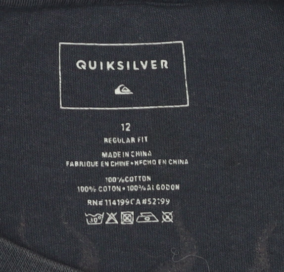 Unisex Adults UK Size 12 Quiksilver Blue Basic T-Shirt