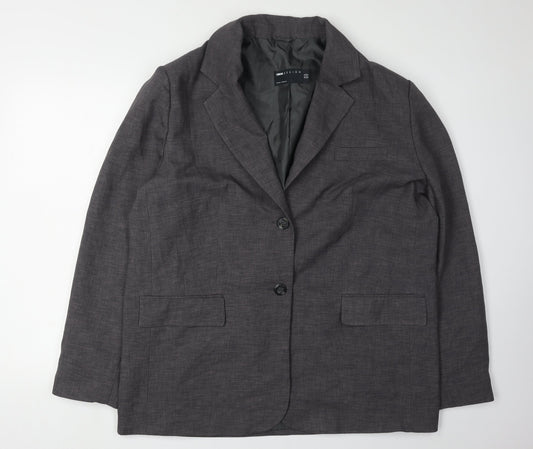 Additional front view of ASOS Design Women's Grey Suit Jacket, size 16, Lined, New