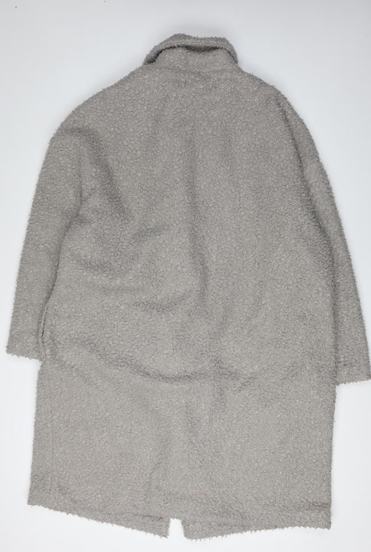 Glamorous Women's Grey Button Coat, Size 18, Mid-Length
