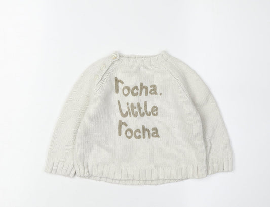 Rocha Little Rocha Ivory Jumper 6-9 Months Unisex Knit Pullover