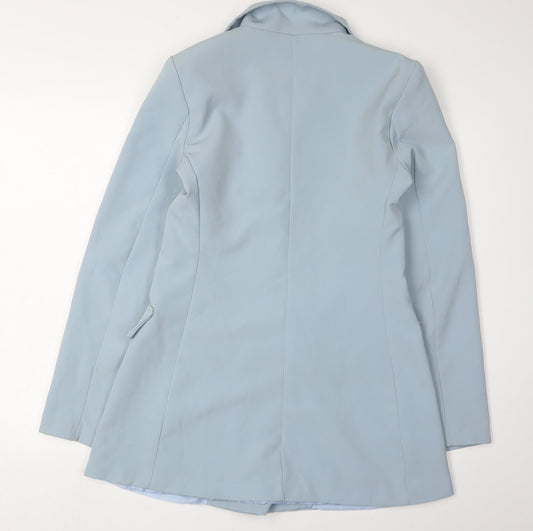 Boohoo Women's Blue Blazer UK 12 Double Breasted