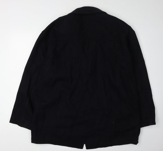 Mens UK Size XL Stone River Tradition Black Overcoat