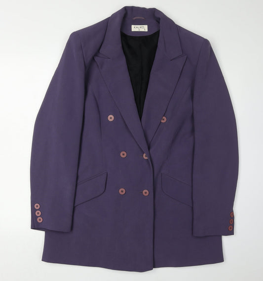 Additional front view of Kaliko Women's Purple Double-Breasted Blazer, size 16