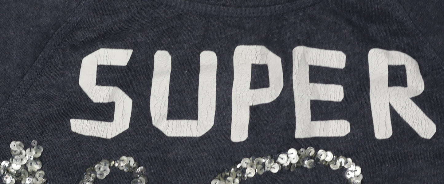 Superdry Women's Black Sequin Pullover Sweatshirt S