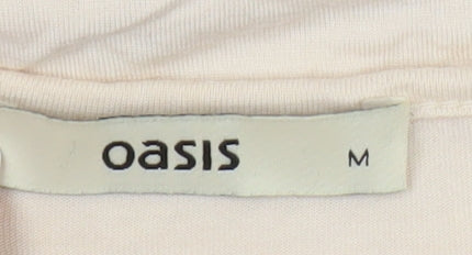 Womens UK Size M Oasis Beige Basic T-Shirt