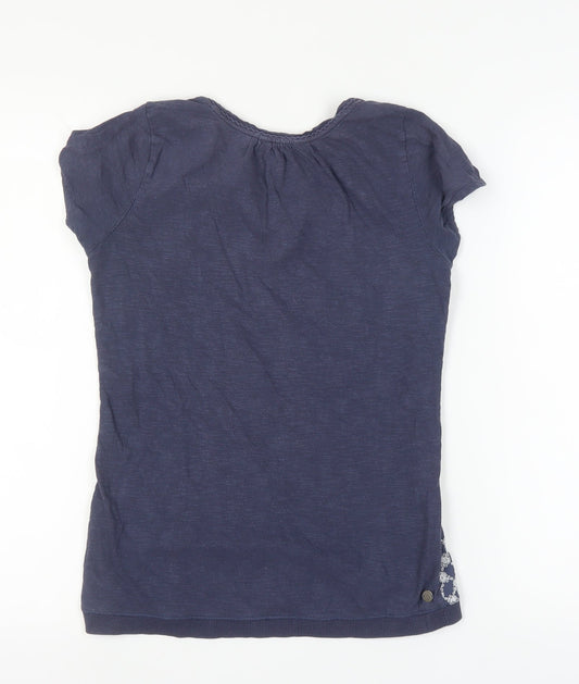 Fatface Women's Blue Geometric T-Shirt, Size 6