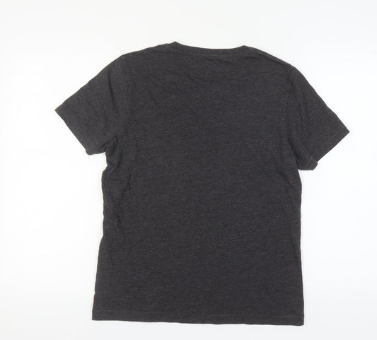 Red Herring Men's Grey Henley T-Shirt - Medium