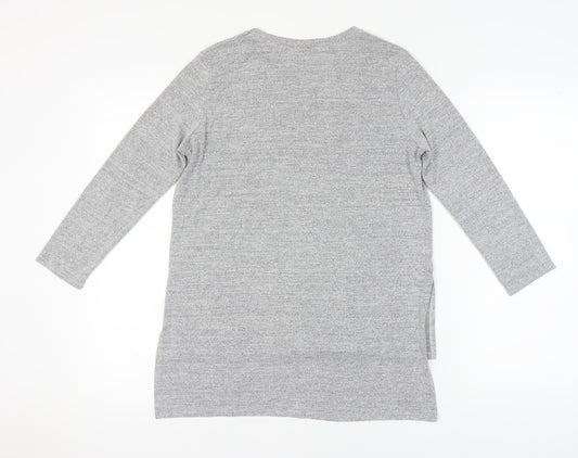 Womens UK Size 10 Zara Grey Basic T-Shirt