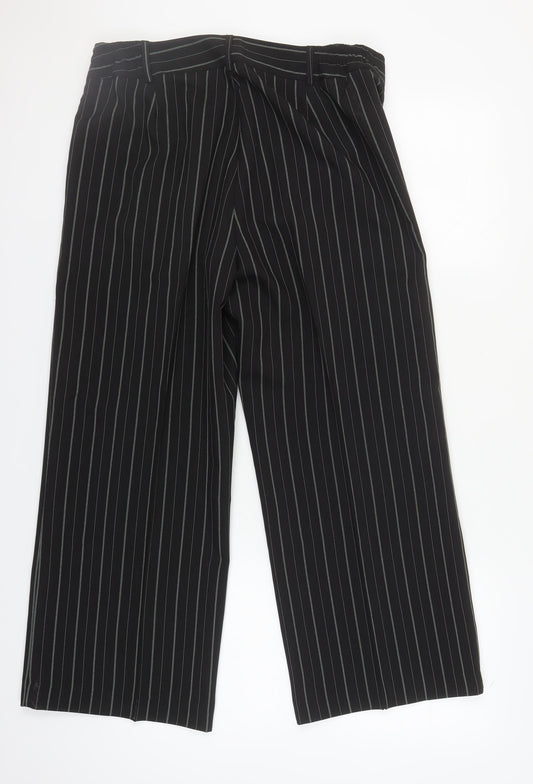 Simply Be Women's Black Striped Trousers 16