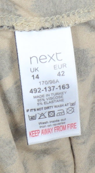 Womens UK Size 14 NEXT Beige Basic Blouse