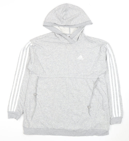 Additional front view of Adidas Women's Grey Pullover Hoodie, size XS