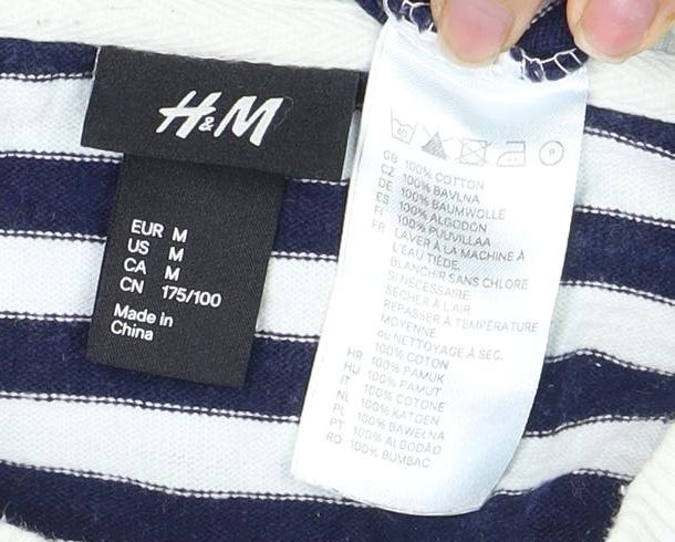 H&M Unisex Blue Striped Pullover Sweatshirt Size 12