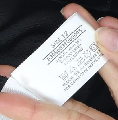 Amaranto Women's Black A-Line Velvet Midi Skirt Size 12