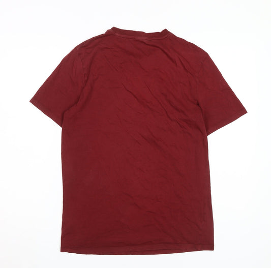 Umbro Men's Red Cotton Crew Neck T-Shirt, Size M