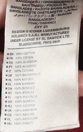 Umbro Men's Red Cotton Crew Neck T-Shirt, Size M