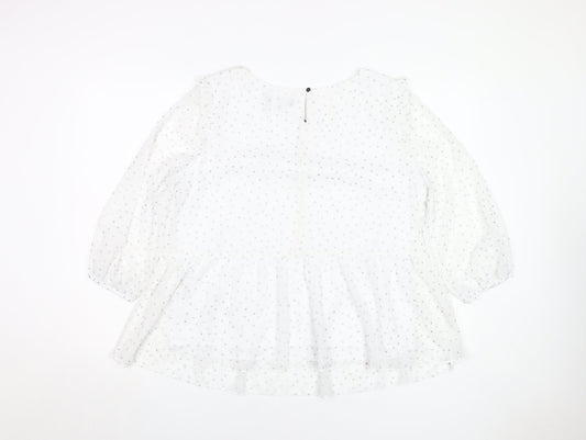 Womens UK Size 16 Dorothy Perkins White Tunic Blouse