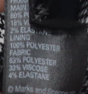 Marks & Spencer Women's Black Houndstooth Blazer, Size 12