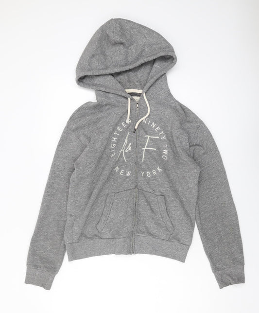 Womens UK Size S Abercrombie & Fitch Grey Full Zip Hoodie