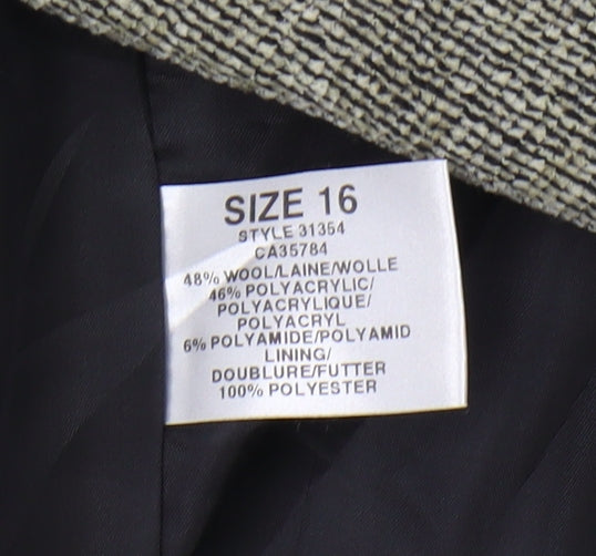 Windsmoor Women's Grey Blazer Size 16 Boucle Notch Lapel