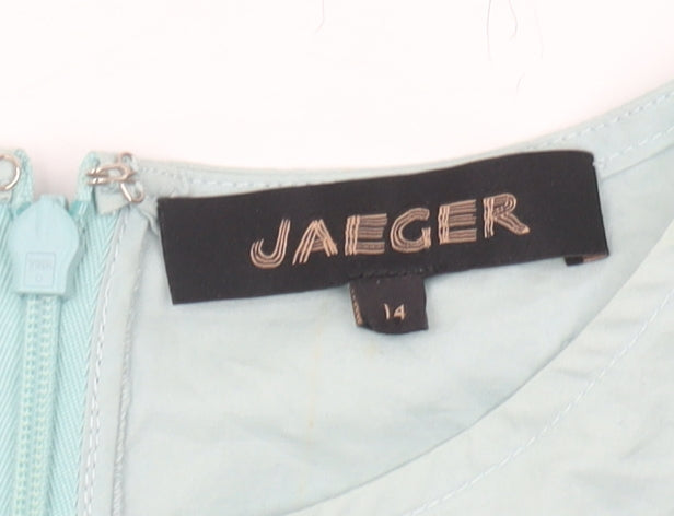 Jaeger Women’s Blue Sleeveless Cotton Top Size 14