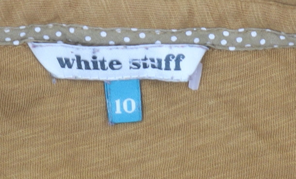 Womens UK Size 10 White Stuff Brown Tunic Button-Up