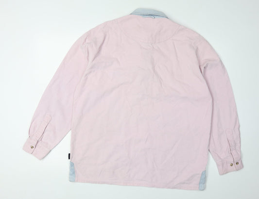 Cotton Traders Men's Pink Long Sleeve Polo Shirt M