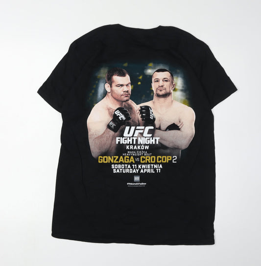 UFC Men's Black Fight Night T-Shirt, Size M, Sports Style