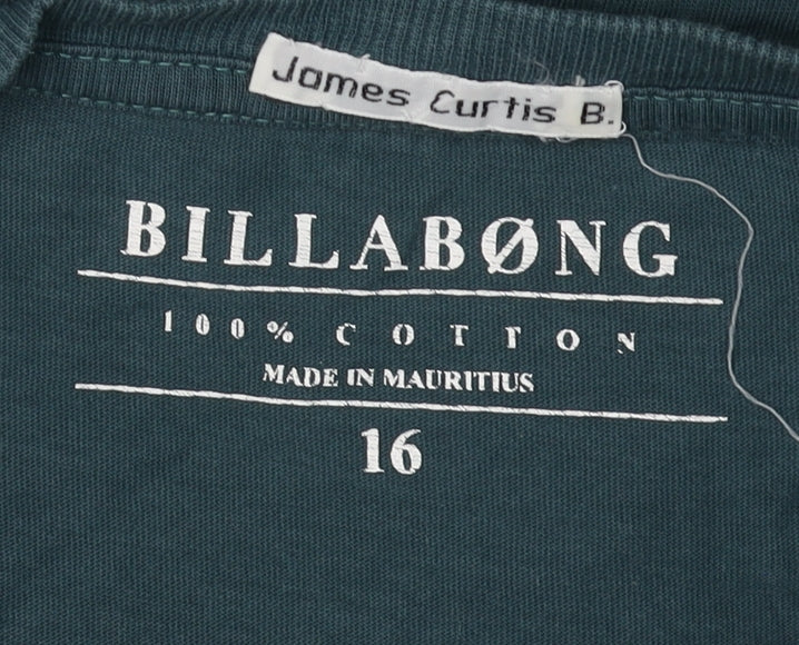 Mens UK Size 16 Billabong Green T-Shirt