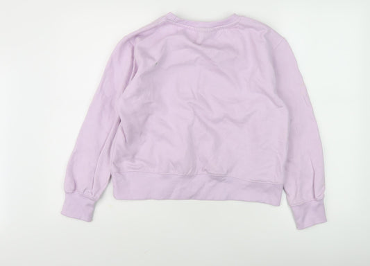 Bench Women's Purple Graphic Printed Crew Neck Sweatshirt Size M