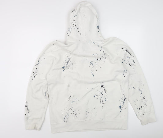 Abercrombie & Fitch Men's White Graphic Pullover Hoodie S