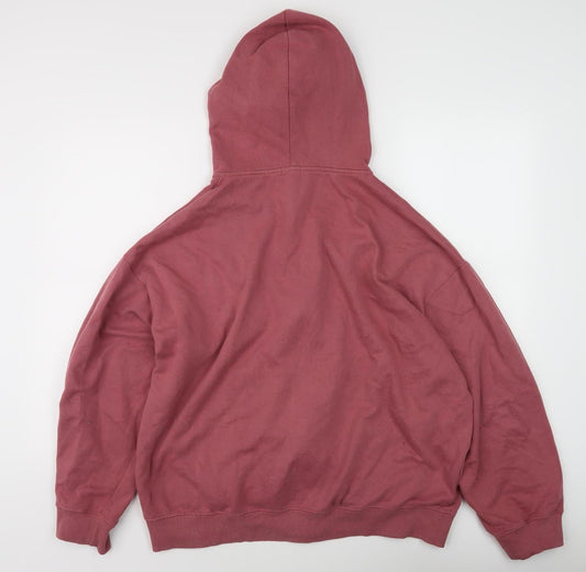 Bershka Women's Pink Full Zip Hoodie Size 12