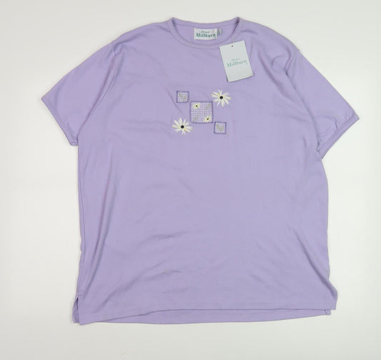 Womens UK Size L Honor Millburn Purple T-Shirt