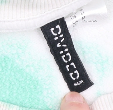 H&M Women's Green Tie Dye Pullover Sweatshirt M