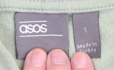 Unisex Adults UK Size S ASOS Green Full Zip Hoodie