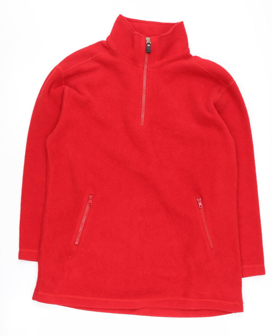 Additional front view of Hikers Haven Red Small unisex outdoor pullover sweatshirt