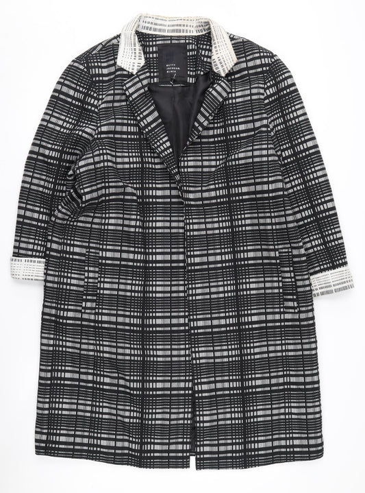 Additional front view of Betty Jackson Black Women's Coat, size 16, Check