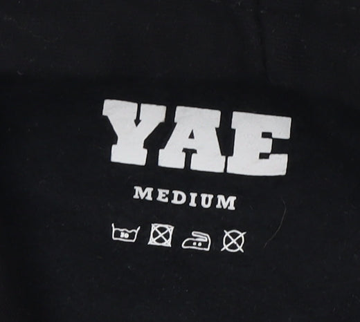 YAE Women’s Black Medium Hoodie, Relaxed Fit